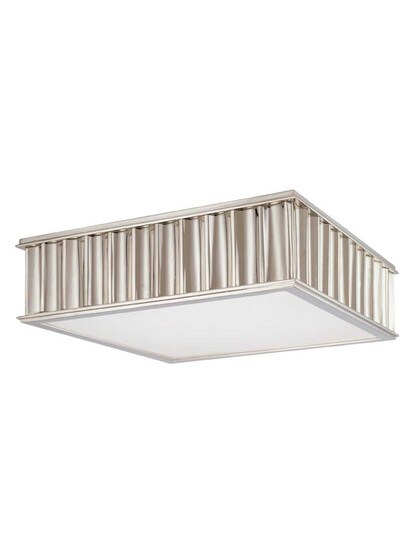 Middlebury Square 2-Light Flush Mount in Polished Nickel.